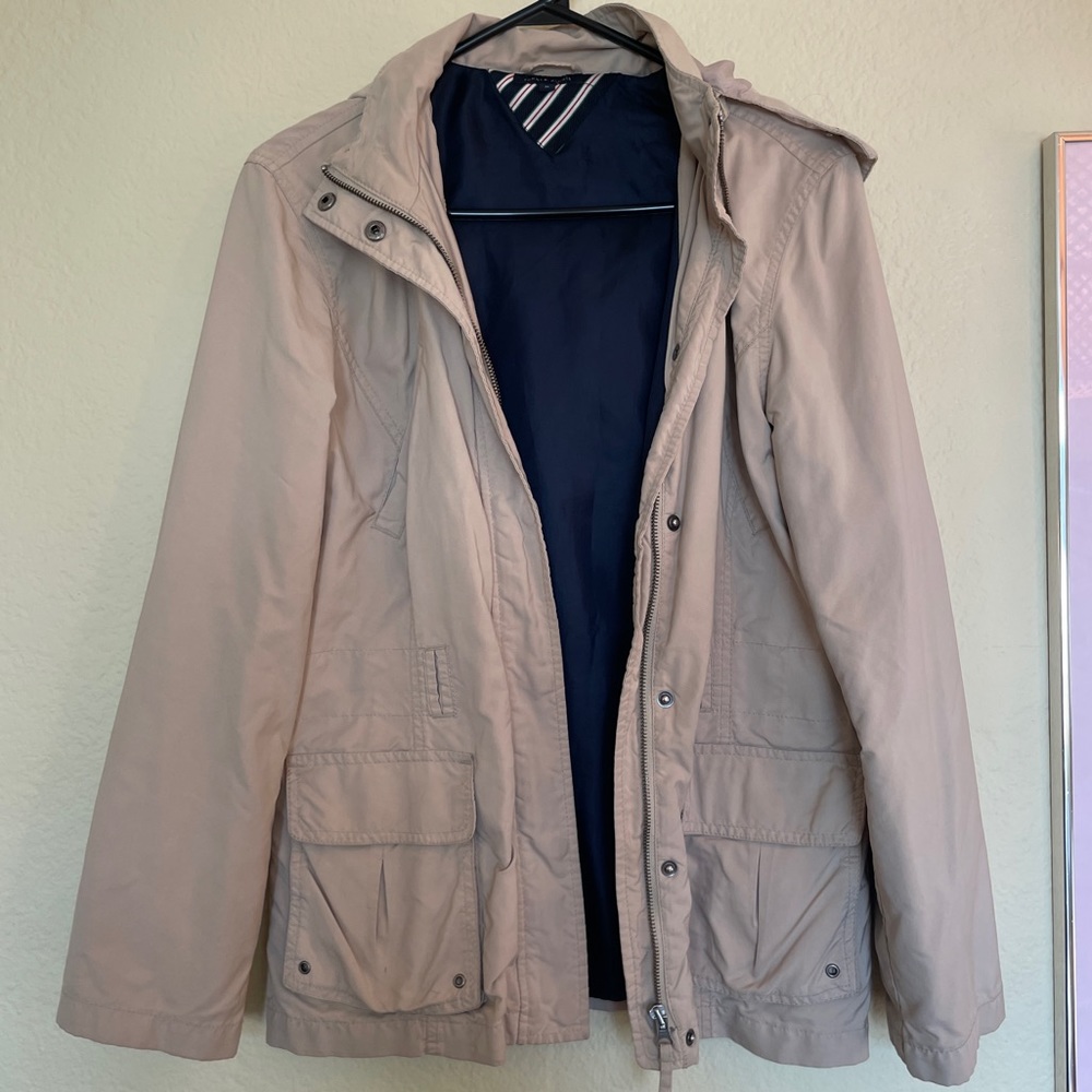 Vantage Y2K Tommy Hilfiger Beige Tan Military Army Jacket